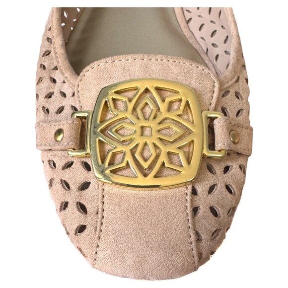 Christian Siriano Shoes Women 8 Beige W/Gold Accents Ballet Flats Slip-On‎ - Picture 4 of 8
